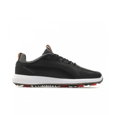 PUMA Power Adapt 2.0 Golf  Lace-Up Black Smooth Leather Mens Trainers 190581 02