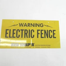 VINTAGE RED SNAP'R ELECTRIC FENCE SYSTEM WARNING METAL SIGN 8" X 4" ELLENDALE