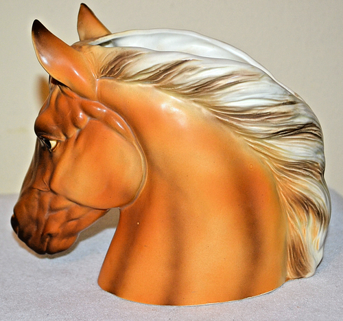 VASO FIORIERA VINTAGE ARDCO GOLDEN PALOMINO QUARTO CAVALLO CAVALLA E PULEDRO FIGURA - Foto 4 di 7