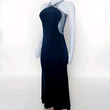 Stacy Sklar Blondie Nights Evening Gown Sz 3 Beaded Backless Formal Dress Prom