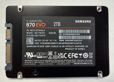2TB 2.5" SATA III Samsung V-NAND SSD 870 EVO MZ-77E2T0 100% Good Health