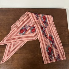 Oscar De La Renta For Accessory Street 100 Silk Scarf 67 Inches Long Floral Red