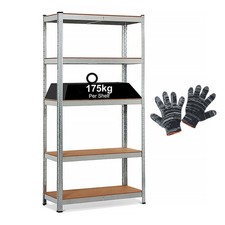 Boltless Heavy Duty 5 Tier Racking Shelf for Garage Storage - 180x90x40cm