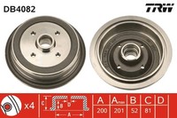 2X Bremstrommel TRW DB4082 FüR 80 B4 Audi B3 893 894 8A2 B2 81 855 856 90 813