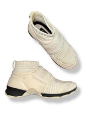 CHANEL Interlocking CC Logo Sock Sneakers White Size EU 35 US Women's Sz 5 / 5.5