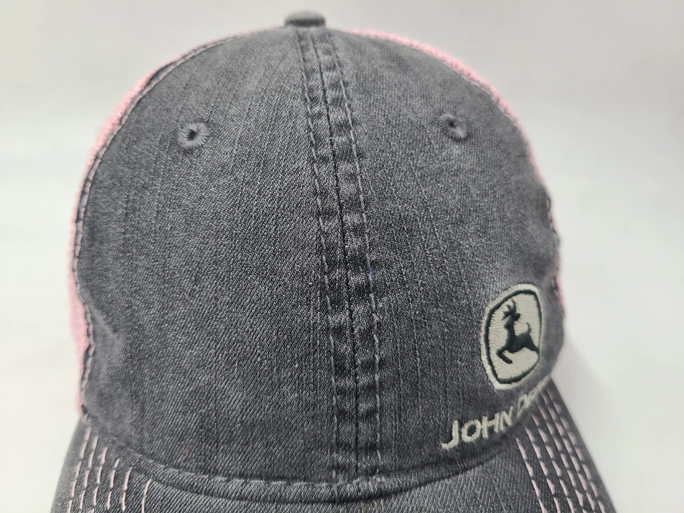 Mujeres John Deere Malla Camionero Snapback Gorra Granja Caza Peces Informal Negro Rosa Foto 4 de 4
