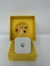 Swarovski Crystal Good Luck Bear With Attached Lady Bugs