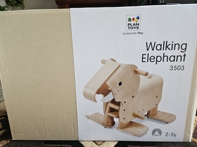 PlanToys Walking Elephant 3503 Sustainable Wooden Ride- (Ages 2 5) Brand New!