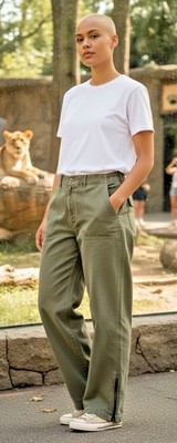Caslon NWOT womens elastic waist tapered zipper ankle pants sz M quiet luxury