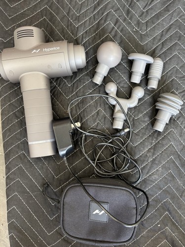 Hyperice Hypervolt Massage Gun Rechargeable 5 Heads Case Charger Gray (3)