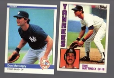 2 REPRINT1984 TIFFANY GLOSSY ROOKIE DON MATTINGLY YANKEES +1984FLEER