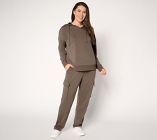 Berkshire Blanket Tall Plush Jersey Cargo Lounge Set Coffee Quartz S New