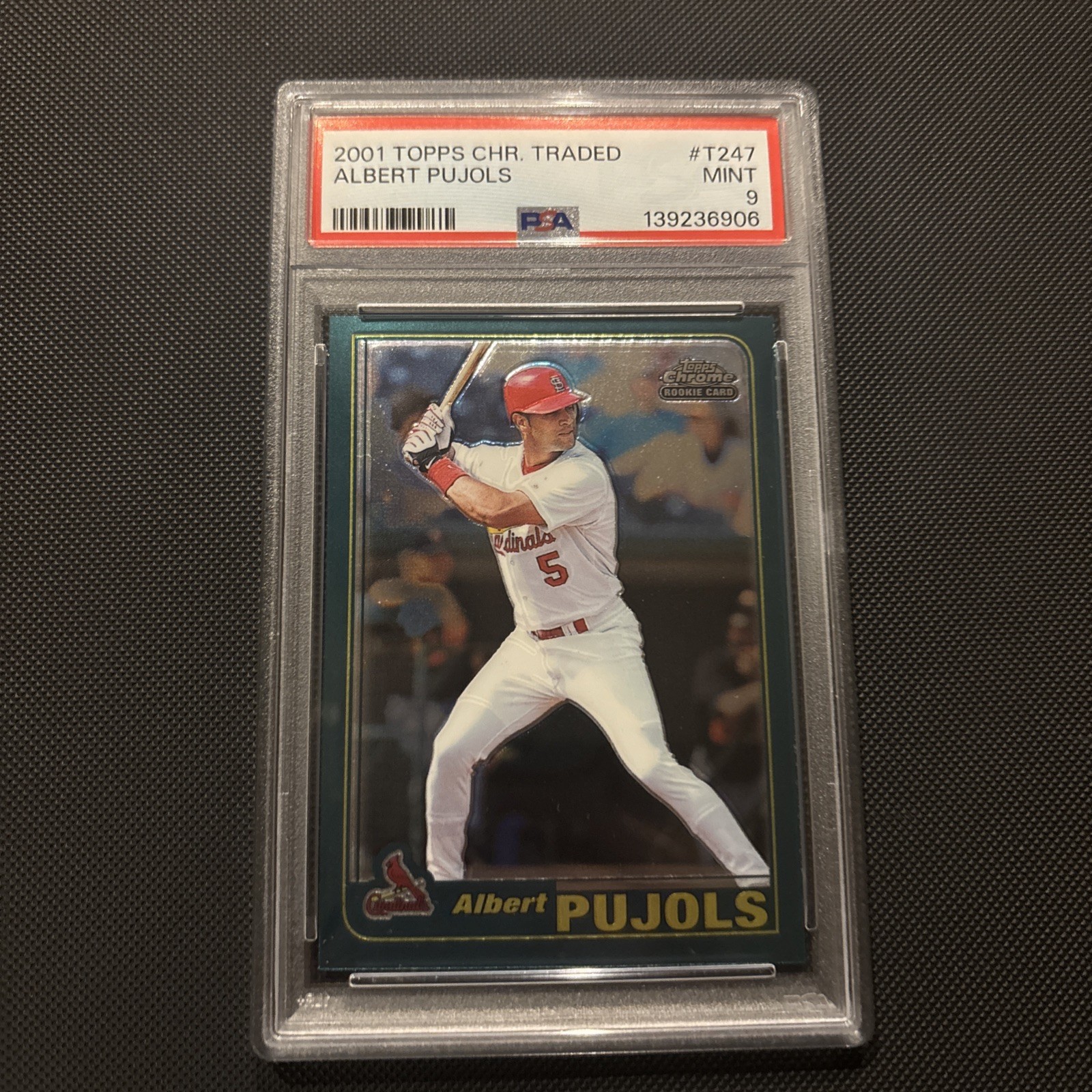 2001 Topps Chrome Traded Albert Pujols RC #T247 PSA 9 MINT - Clean!!!