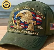 United States 250th Anniversary Baseball Cap   3D Embroidered Hat   
