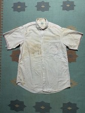 Vintage 60s short sleeve button shirt Towncraft striped distressed sanforized L