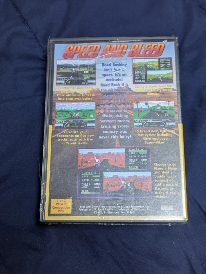 BRAND NEW - FACTORY SEALED - Road Rash II 2  (Sega Genesis, 1992) - Image 2 of 4