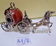 CARROZZA ZUCCA CENERENTOLA CAVALLO ARGENTO MICROFUSIONE VINTAGE ITALY ANNI 70 80