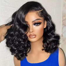 220 Density Body Wave Wear And Go Glueless Human Hair Wigs Bob Wigs 10 inch