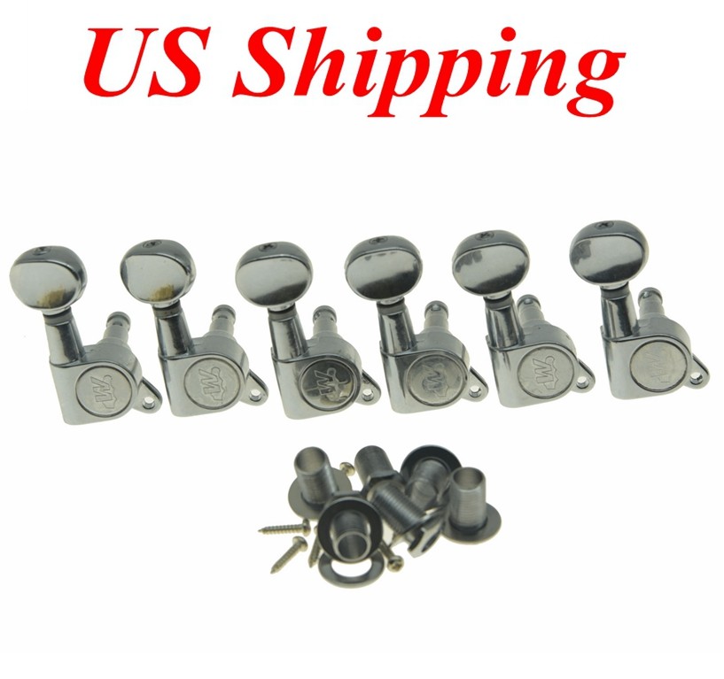 Wilkinson Mini Oval Button E-Z-LOK Post Guitar Tuners Tuning Pegs Chrome