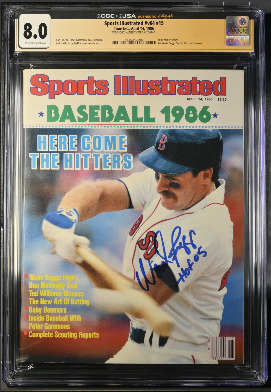 1986 Sports Illustrated Newsstand Signed Wade Boggs FC 1st C