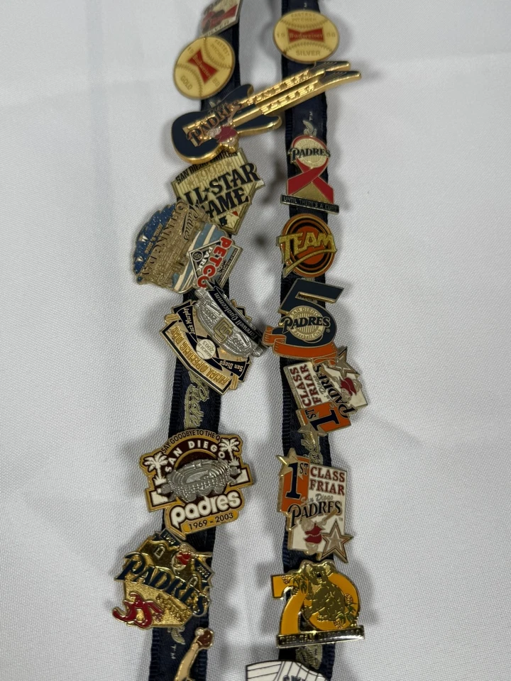 Vintage San Diego Padres Pin Collection Lanyard MLB Baseball All Star 70th 2003 - Image 3 of 4
