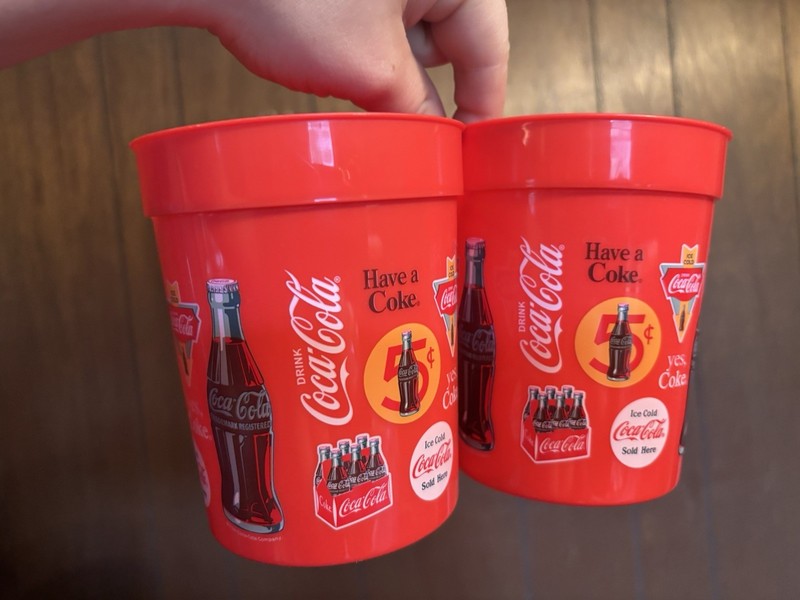 Coca-Cola "Have a Coke" Red Plastic Cup Tumblers Set of 2 Soda Theme