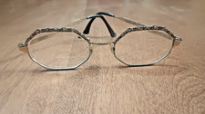 Vintage Granny Gold Frames Glasses Made in USA Floral Design