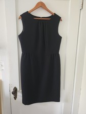 Talbots Dress 12 Black Sheath Sleeveless Knee Length Career Work