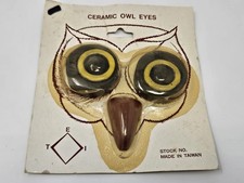 Set of Vintage Ceramic Owl Eyes  Beak Beads for Macrame Owl