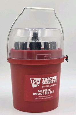 #ad New Tractor Supply Collectible Mini Red Bucket 49 Piece Impact Bit Set $24.49