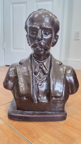 JOSE MARTI BRONZE STATUE BUST ART CRISPIN HERRERA 1941 HISTORIC 18 INCHES TALL