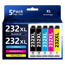5 PACK 232XL T232XL Ink Replacement for Epson WF-2930 WF-2950 XP-4200 XP-4205