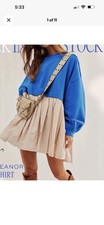 NEW Free People Eleanor Sweatshirt Tunic Dress Oversized Cotton Women’s SZ M