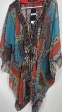 New Kaftan Short Embellished Beaded Top Size M