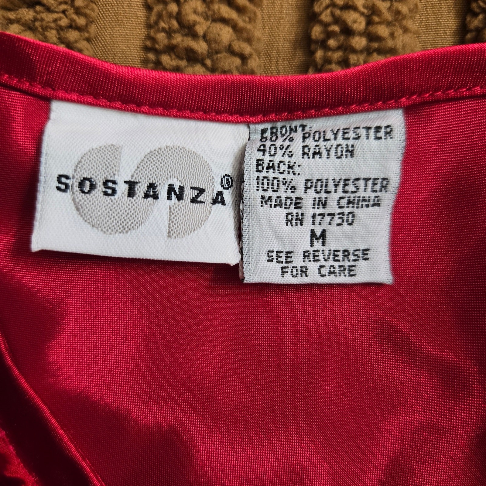 Sostanza Womens Vtg Y2K Coquette Gothic Red Satin Burnout Velvet Bow Cami Top M 