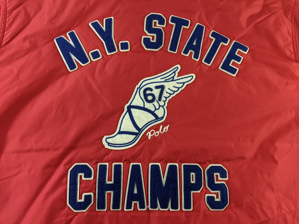 NEW Polo Ralph Lauren NY State Champs Coach Snap Jacket Men 2XB Big P Wing Z3 - Image 3 of 4