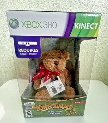 Xbox 360 Kinect Kinectimals Game w/ Plush Bear FAO Schwartz New