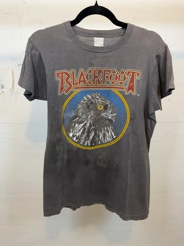 Blackfoot Shirt Large -Tour Marauder Faded 1980s vintage concert t-shirt, vintage, size L, single stitch, B+ condition