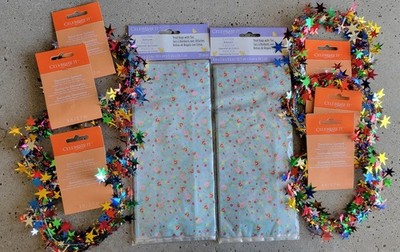 Celebrate It: 2 (25 each) Easter Treat Bags w/ Ties and 6 Decorative Garlands