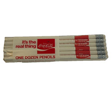 Vintage 1970s Coca-Cola It’s the Real Thing White Pencils New Pack of 12