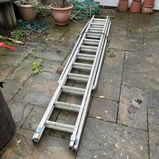 ALUMINIUM DOUBLE EXTENSION LADDERS (2 X 12 RUNGS) With Out Riggers