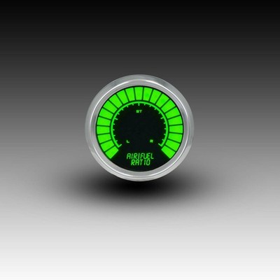 Intellitronix Green LED Bargraph Boost Gauge - Black Faceplate With Chrome Bezel