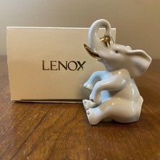 Lenox Bath Time Elephant Vintage Classic Ivory Figurine 24k Gold Accents In Box