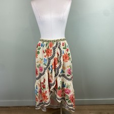 Altar d State floral print faux wrap ruffle hem hi-lo Maxi skirt resort size Med