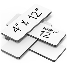 12 Pack Dry Erase Magnetic Labels 12x4 in Magnetic Name Tags for Classroom