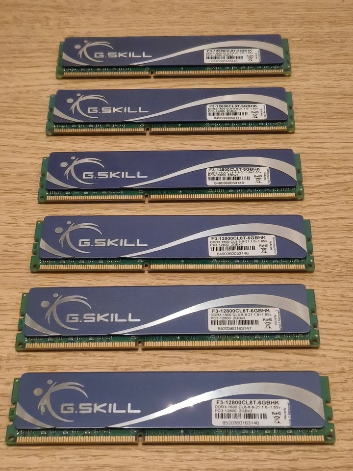 G.SKILL  6GB  DDR3 , 1600 MHz, kit of 3 X 2gb, GAMING RAM MEMORY - Image 2 of 4