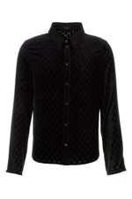 GUCCI Black Stretch Velvet Shirt New  Authentic