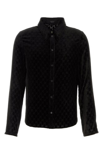 GUCCI Black Stretch Velvet Shirt New & Authentic - 第 1/3 張圖片