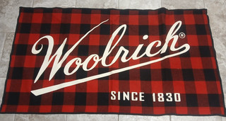 Vintage 70’s Woolrich Advertising Plaid Banner Throw 55” x 33 EXCELLENT Rare