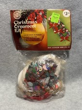 Walco Multicolored WREATHS W/ Red Trim Sequin Bead Christmas Ornament Kit M4152